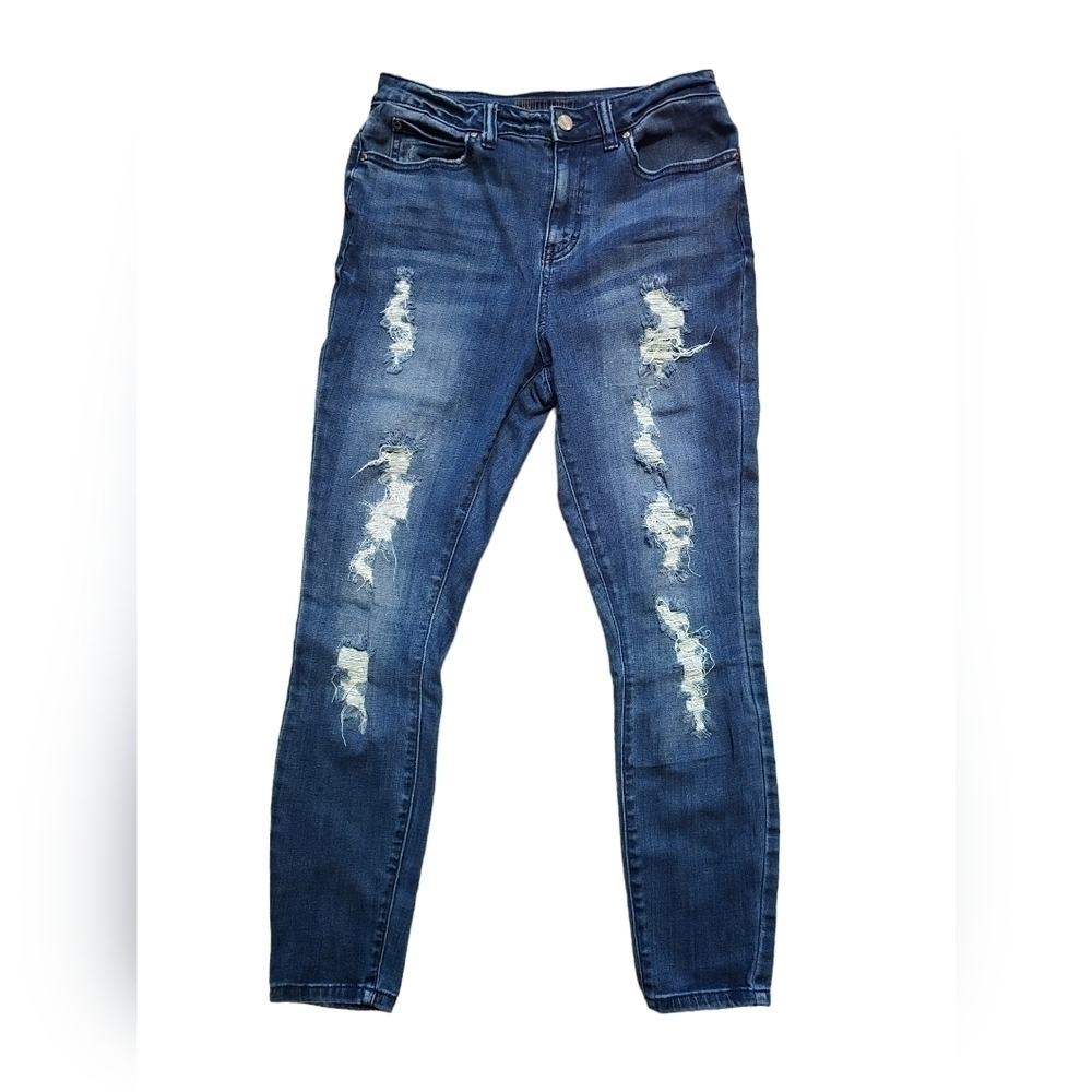 Distressed Dark Blue Women’s Skinny Jeans